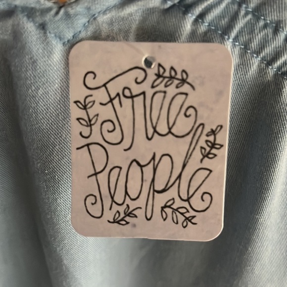 FREE PEOPLE Faux Wrap Jean Light Wash Bodysuit - Picture 7 of 11